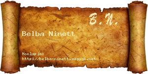 Belba Ninett névjegykártya